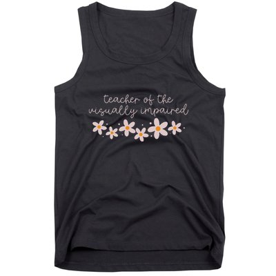 Daisy Flower Teacher Of The Visually Impaired Asl Braille Tank Top