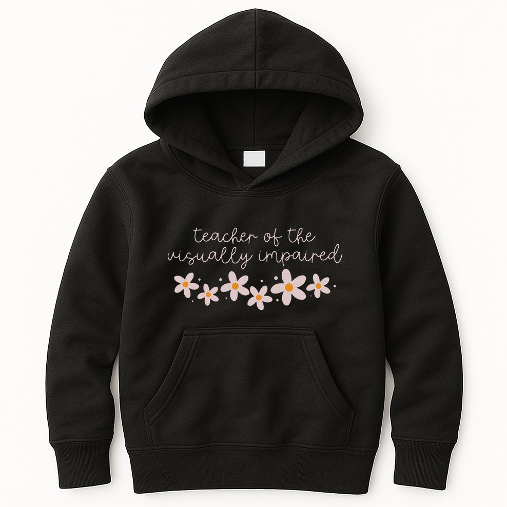 Daisy Flower Teacher Of The Visually Impaired Asl Braille Kids Hoodie
