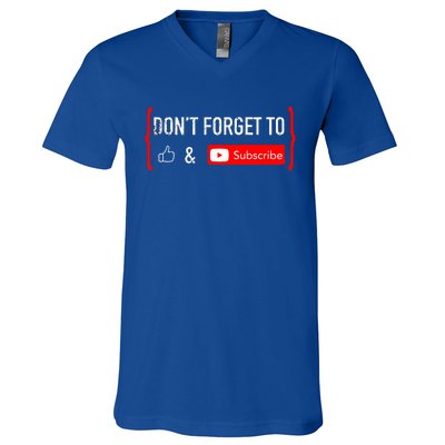 Don't Forget to Like and Subscribe Video Content Creator  V-Neck T-Shirt