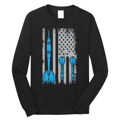 Darts Flag Usa Dartboard Dart Player Long Sleeve Shirt