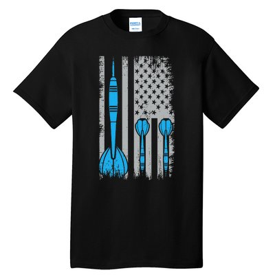 Darts Flag Usa Dartboard Dart Player Tall T-Shirt