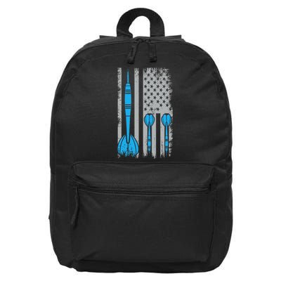 Darts Flag Usa Dartboard Dart Player 16 in Basic Backpack