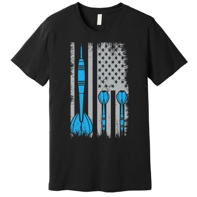 Darts Flag Usa Dartboard Dart Player Premium T-Shirt