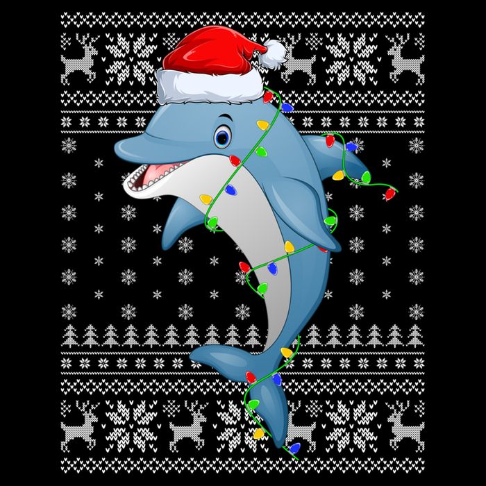 Dolphin Fish Ugly Xmas Sweater Style Santa Dolphin Christmas Meaningful Gift Impact Tech Backpack