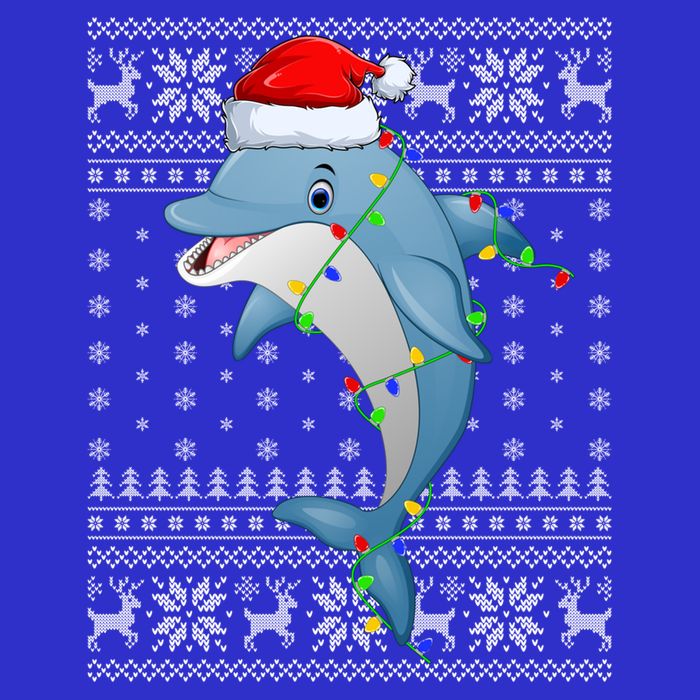 Dolphin Fish Ugly Xmas Sweater Style Santa Dolphin Christmas Meaningful Gift Sweatshirt