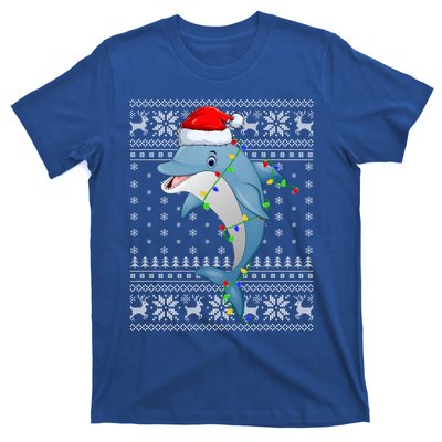 Dolphin Fish Ugly Xmas Sweater Style Santa Dolphin Christmas Meaningful Gift T-Shirt