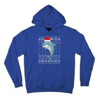 Dolphin Fish Ugly Xmas Sweater Style Santa Dolphin Christmas Meaningful Gift Tall Hoodie