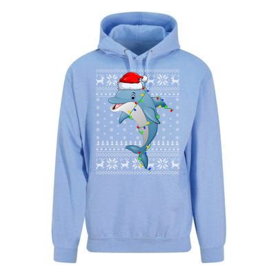 Dolphin Fish Ugly Xmas Sweater Style Santa Dolphin Christmas Meaningful Gift Unisex Surf Hoodie