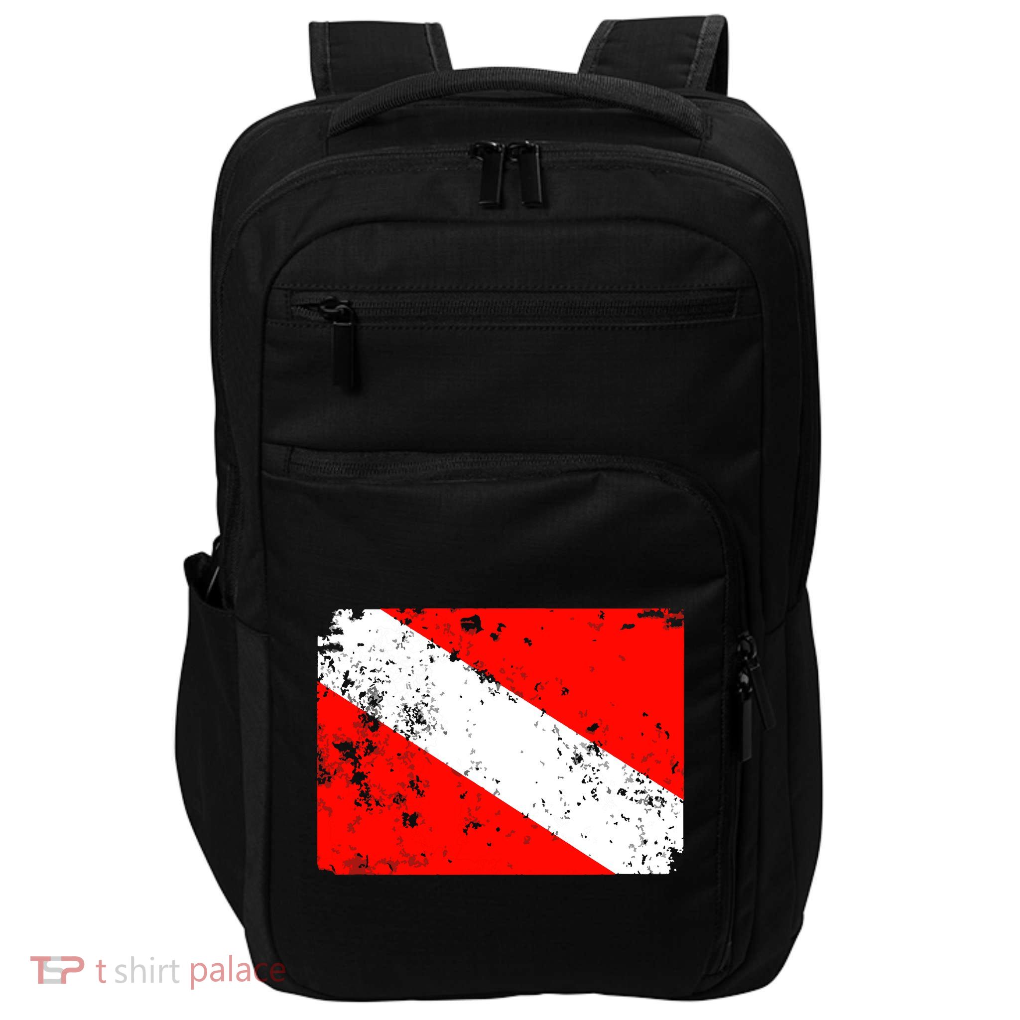 Dive Flag Vintage Worn Scuba Diving Impact Tech Backpack