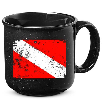 Dive Flag Vintage Worn Scuba Diving 15oz Campfire Ceramic Mug