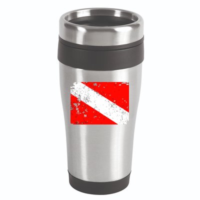 Dive Flag Vintage Worn Scuba Diving 16oz Travel Tumbler