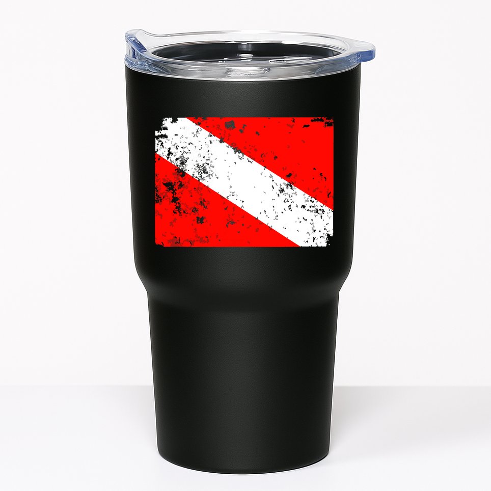 Dive Flag Vintage Worn Scuba Diving Tumbler