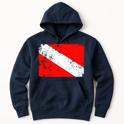 Dive Flag Vintage Worn Scuba Diving Hoodie