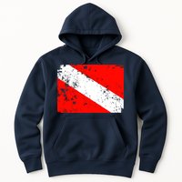 Dive Flag Vintage Worn Scuba Diving Hoodie