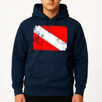 Dive Flag Vintage Worn Scuba Diving Hoodie