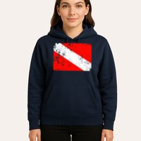 Dive Flag Vintage Worn Scuba Diving Hoodie