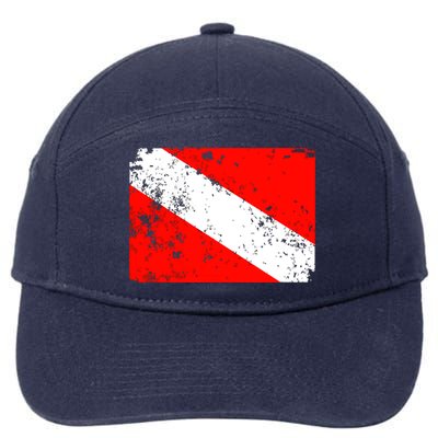 Dive Flag Vintage Worn Scuba Diving 7-Panel Snapback Hat