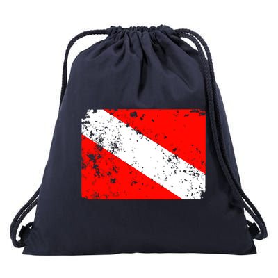 Dive Flag Vintage Worn Scuba Diving Drawstring Bag