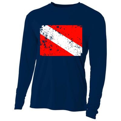 Dive Flag Vintage Worn Scuba Diving Cooling Performance Long Sleeve Crew