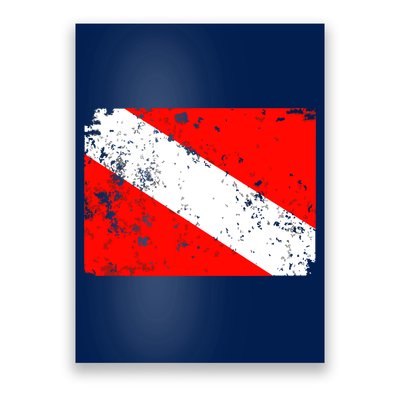 Dive Flag Vintage Worn Scuba Diving Poster
