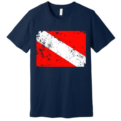 Dive Flag Vintage Worn Scuba Diving Premium T-Shirt