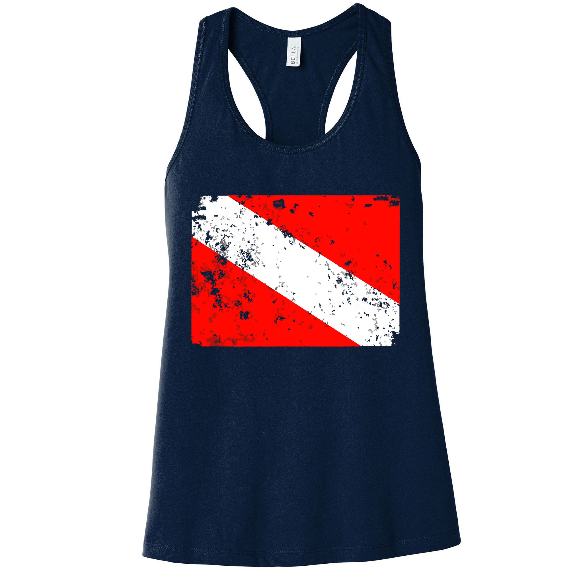 Dive Flag Vintage Worn Scuba Diving Womens Tank Top