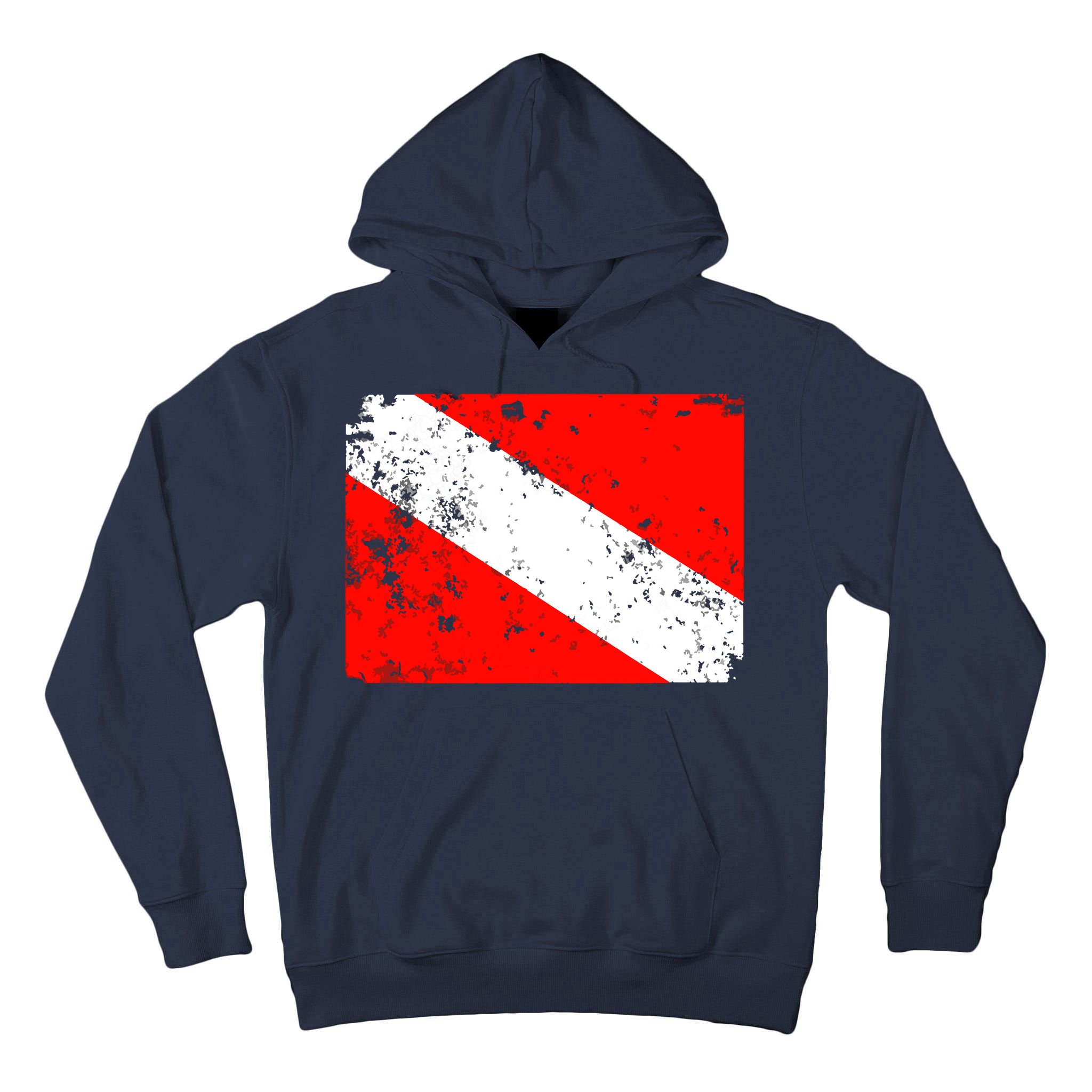 Dive Flag Vintage Worn Scuba Diving Tall Hoodie
