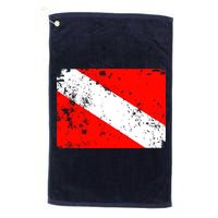 Dive Flag Vintage Worn Scuba Diving Golf Towel