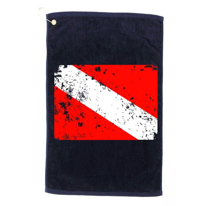 Dive Flag Vintage Worn Scuba Diving Golf Towel