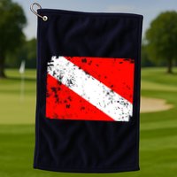 Dive Flag Vintage Worn Scuba Diving Golf Towel