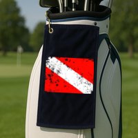 Dive Flag Vintage Worn Scuba Diving Golf Towel