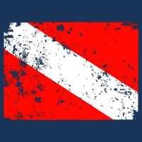 Dive Flag Vintage Worn Scuba Diving Golf Towel
