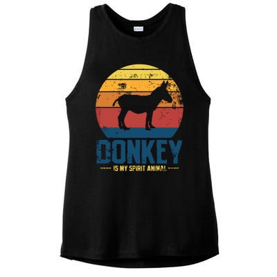 Donkey Farmer Vintage Ladies PosiCharge Tri-Blend Wicking Tank