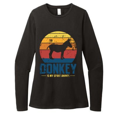 Donkey Farmer Vintage Womens CVC Long Sleeve Shirt