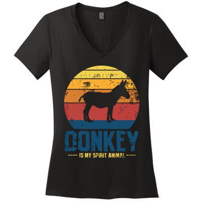 Donkey Farmer Vintage Women's V-Neck T-Shirt