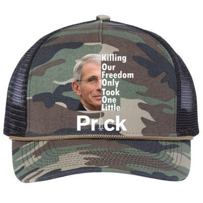 Dr Fauci Vaccine Killing Our Freedom Only Took One Little Prick Retro Rope Trucker Hat Cap