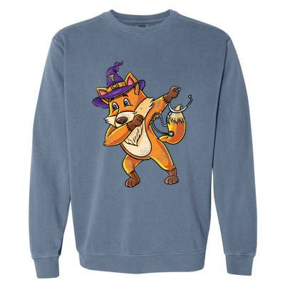 Dabbing Fox Witch Nurse Vintage Cute Gift Garment-Dyed Sweatshirt