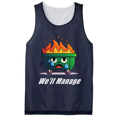 Dumpster Fire WeLl Manage Mesh Reversible Basketball Jersey Tank