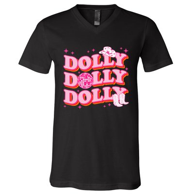 Dolly Funny Western First Name Cowgirl V-Neck T-Shirt