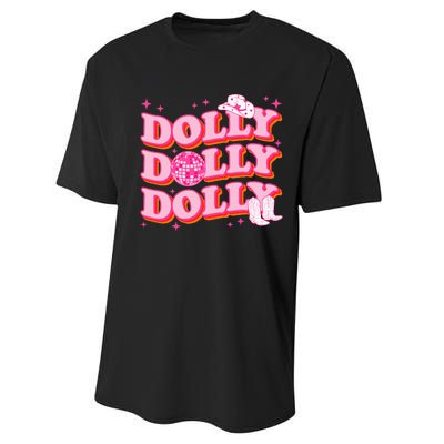 Dolly Funny Western First Name Cowgirl Performance Sprint T-Shirt