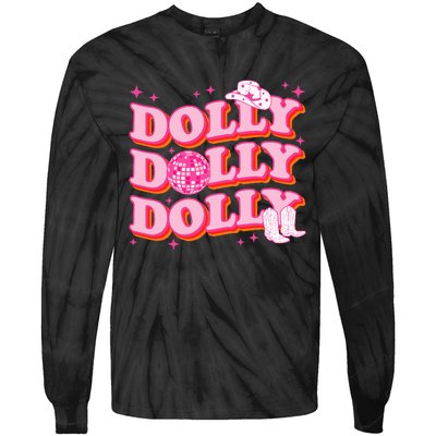 Dolly Funny Western First Name Cowgirl Tie-Dye Long Sleeve Shirt