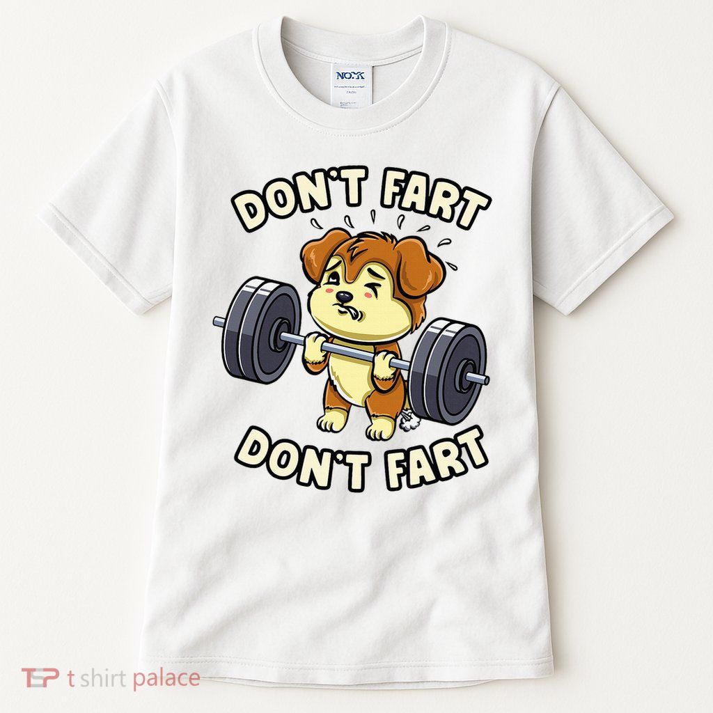 Dont Fart Weightlifting Dog  Gym Workout  Tall T-Shirt