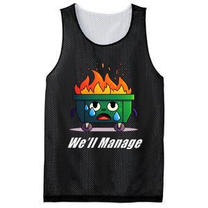 Dumpster Fire WeLl Manage Mesh Reversible Basketball Jersey Tank