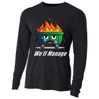 Dumpster Fire WeLl Manage Cooling Performance Long Sleeve Crew