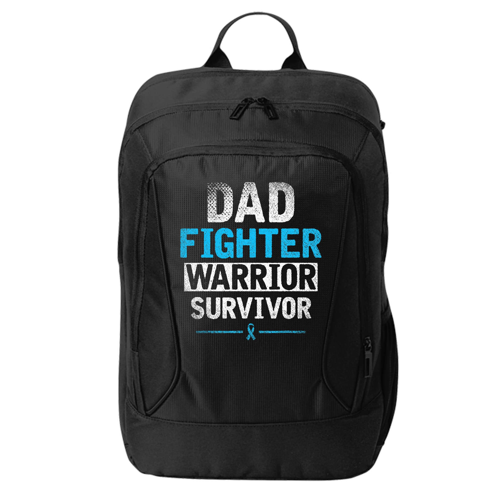 Dad Fighter Warrior Survivor Prostate Cancer Awareness City Backpack
