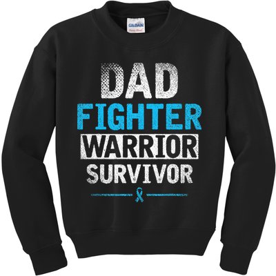 Dad Fighter Warrior Survivor Prostate Cancer Awareness Kids Sweatshirt