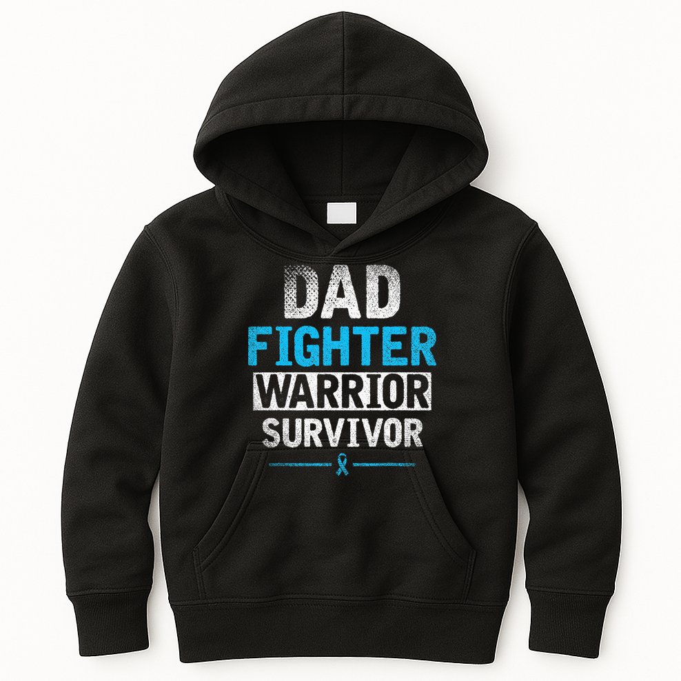 Dad Fighter Warrior Survivor Prostate Cancer Awareness Kids Hoodie