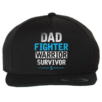 Dad Fighter Warrior Survivor Prostate Cancer Awareness Wool Snapback Cap