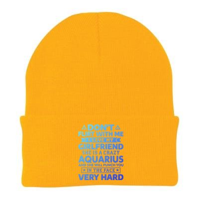 Dont Flirt With Me I Love My Aquarius Friend Horoscope Gift Knit Cap Winter Beanie