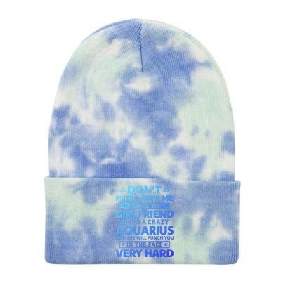 Dont Flirt With Me I Love My Aquarius Friend Horoscope Gift Tie Dye 12in Knit Beanie